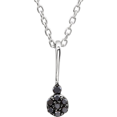 Sterling Silver 1/6 CTW Black & White Diamond Heart 18" Necklace