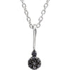 Sterling Silver 1/6 CTW Black & White Diamond Heart 18" Necklace