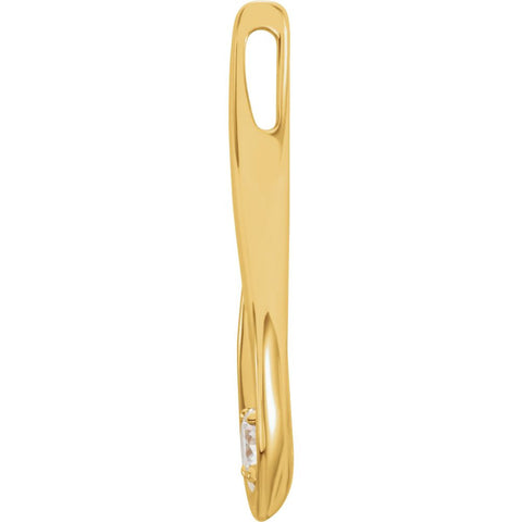 14k Yellow Gold 1/10 CTW Diamond Freeform Pendant