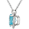14k White Gold Sky Blue Topaz & .05 CTW Diamond 16" Necklace