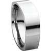 14k White Gold 6mm Square Comfort Fit Band, Size 8