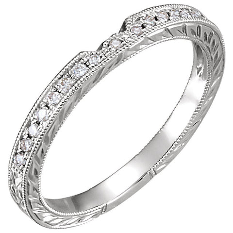 14k White Gold 1/10 CTW Diamond Band, Size 6