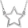 14K White Gold Star 16-Inch Necklace