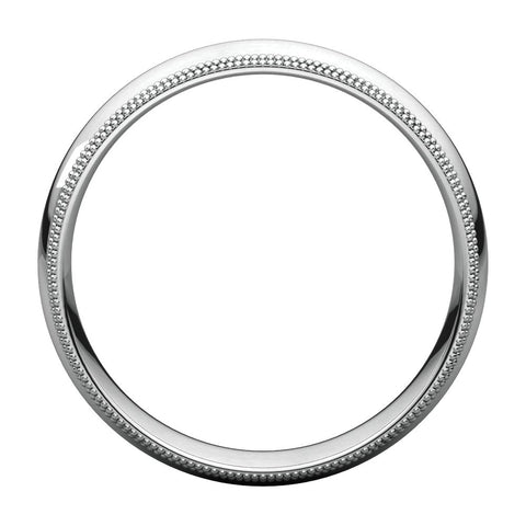 Platinum 5mm Double Milgrain Comfort Fit Band, Size 10