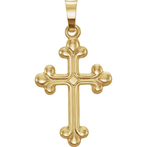 14k Yellow Gold Hollow Cross Pendant