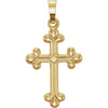 Hollow Cross Pendant in 14k Yellow Gold