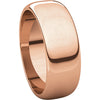 14k Rose Gold 7mm Half Round Band, Size 8