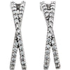14k White Gold Pair 1/4 CTW Diamond Criss Cross Earrings