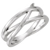 14k White Gold Criss-Cross Ring, Size 7