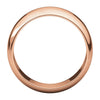 14k Rose Gold 8mm Half Round Wedding Band, Size 6