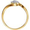 14K Yellow & White 1/10 CTW Diamond Ring Size 7