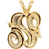 Medium Initial Pendant with initial 'N' in 14k Yellow Gold