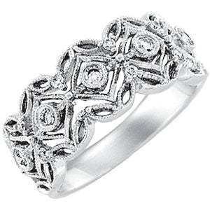 14k White Gold 1/4 CTW Diamond Band, Size 7
