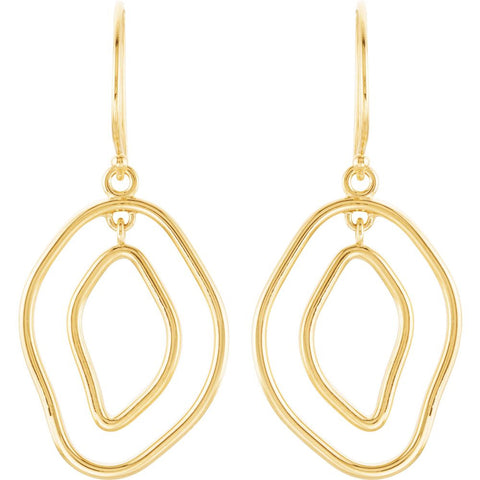 14k Yellow Gold Open Silhouette Earrings