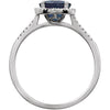 Sterling Silver Lab-Grown Blue Sapphire & .01 CTW Diamond Ring, Size 7