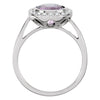 14k White Gold Amethyst & 1/8 CTW Diamond Ring, Size 7
