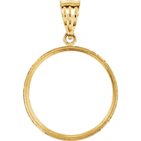 14k Yellow Gold Tab Back Frame Pendant for U.S. $5.00 Coin