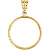 14k Yellow Gold Tab Back Frame Pendant for U.S. $5.00 Coin