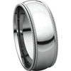 Sterling Silver 7mm Double Milgrain Comfort Fit Band, Size 7