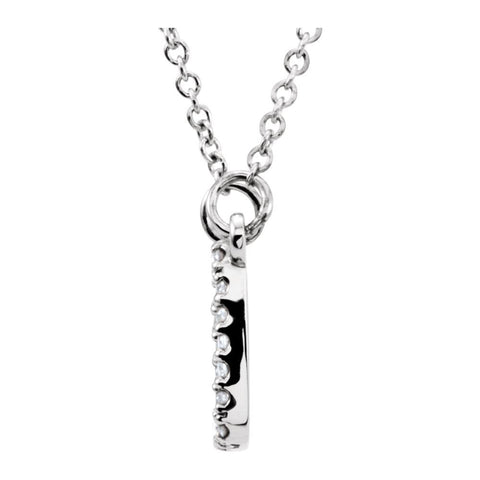 14k White Gold 1/8 CTW Diamond 16" Necklace