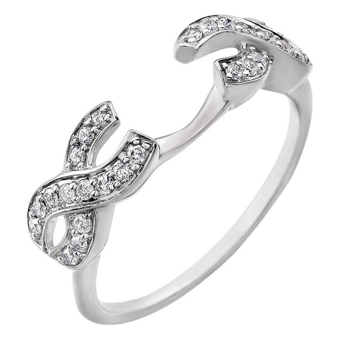 14k White Gold 1/4 CTW Diamond Ring Guard