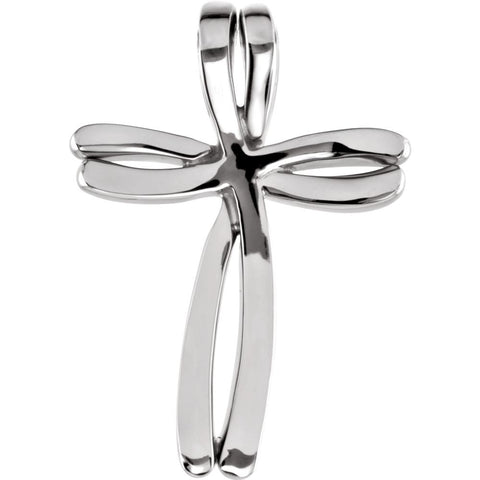 14k White Gold Cross Pendant