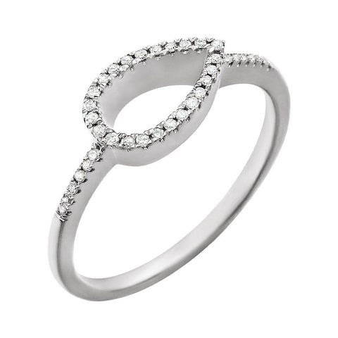 14k White Gold 1/10 CTW Diamond Geometric Ring, Size 7