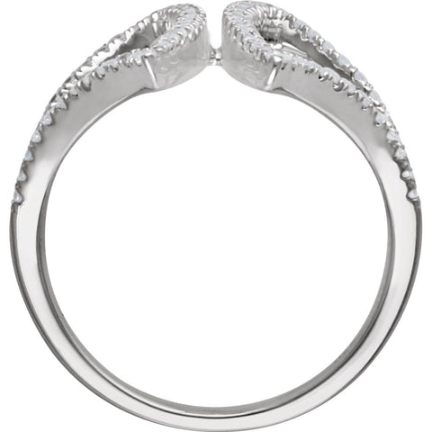 14k White Gold 1/2 CTW Diamond Freeform Ring, Size 7