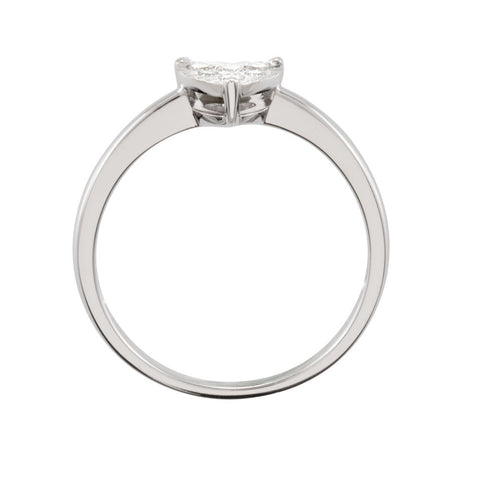 14k White Gold 1/8 CTW Diamond Heart Ring , Size 7
