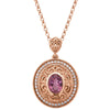 14k Rose Gold Pink Tourmaline & 1/5 CTW Diamond 18" Necklace