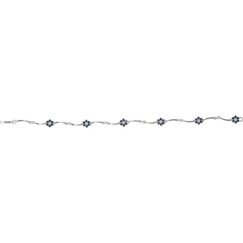 14k White Gold Sapphire & 1/5 CTW Diamond Bracelet