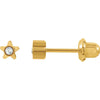 Star Accented Inverness Piercing Earrings in 24k Gold Plated Stainless Steel