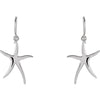 14k White Gold Starfish Earrings