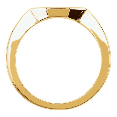 14k Yellow Gold Band for 6x4mm Engagement Ring, Size 6