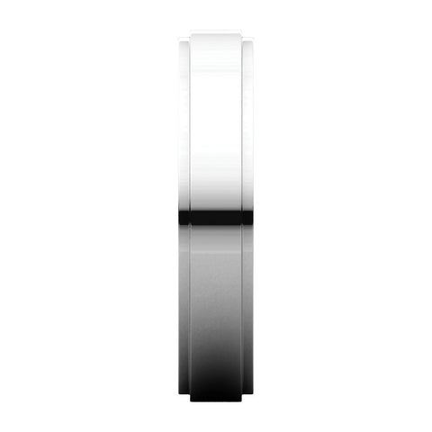 14k White Gold 4mm Flat Edge Band, Size 9