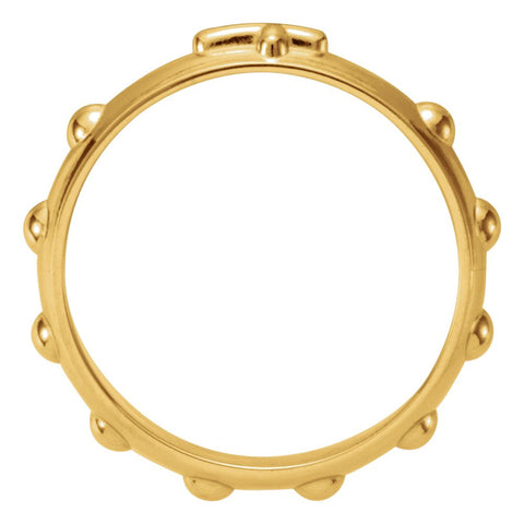 14k Yellow Gold Rosary Ring Size 10