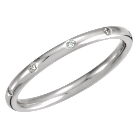 14k White Gold 1/10 CTW Diamond Eternity Band, Size 6