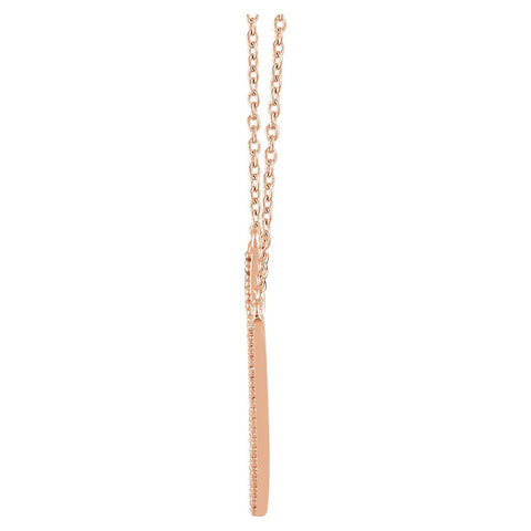 14k Rose Gold 1/6 CTW Diamond "V" 16-18" Necklace