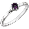 14k White Gold Chatham« Created Alexandrite Bezel Ring, Size 7