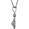 14k White Gold .06 CTW Diamond 18" Filigree Necklace