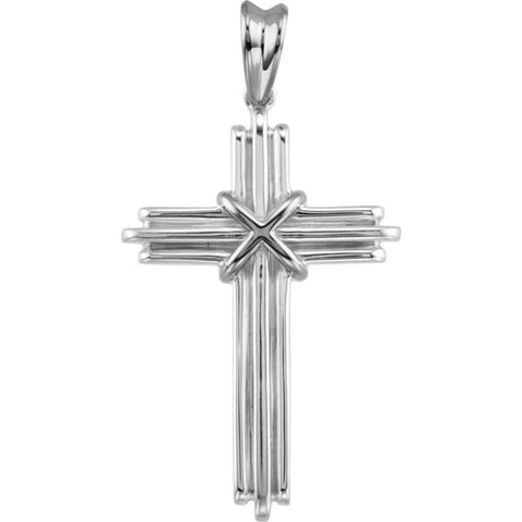 Sterling Silver 36.75x24.5mm Cross Pendant