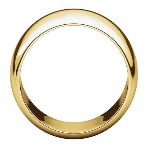 10k Yellow Gold 12mm Half Round Band, Size 7