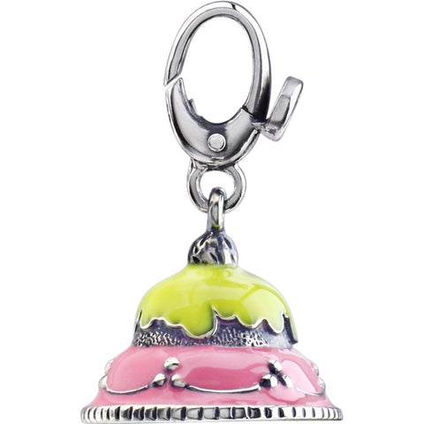 Sterling Silver Enamel Cake Charm