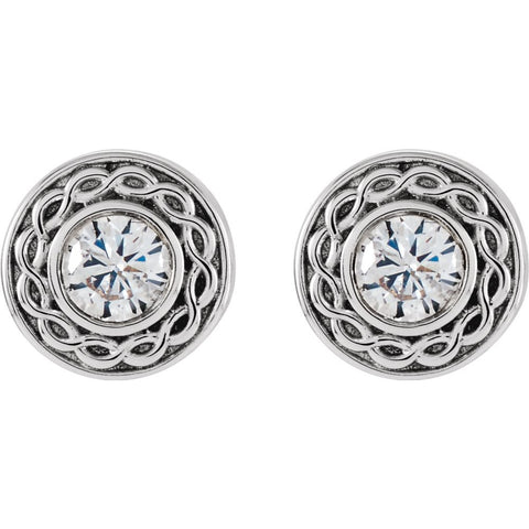 14k White Gold 1/5 CTW Diamond Earrings