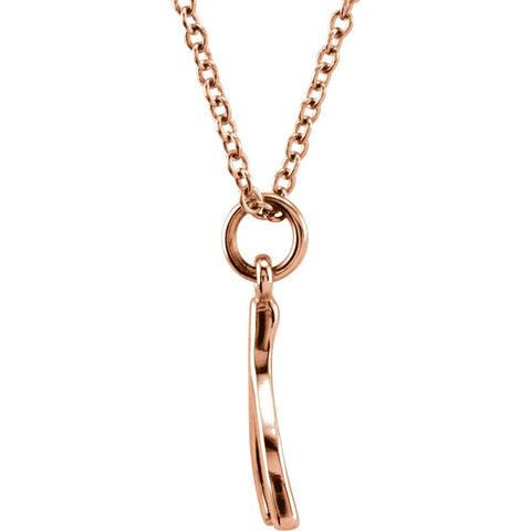 14k Rose Gold Tiny Posh Wishbone 16-18" Necklace