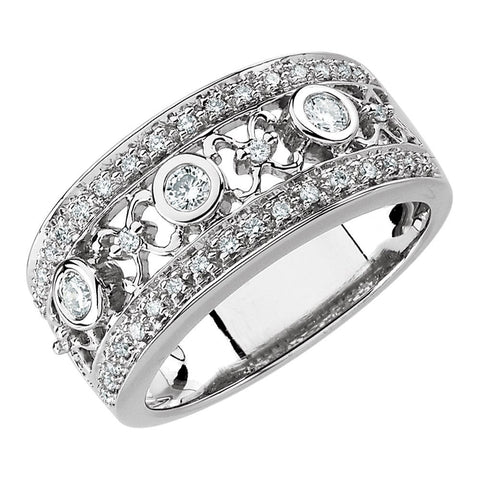 3/8 CTTW Diamond Anniversary Band in 14k White Gold (Size 6 )