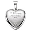Mi Primera Communion Heart Locket in Sterling Silver