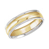Two-Tone Comfort-Fit Wedding Band Ring in 14k White and Yellow Gold ( Size 8.5 )