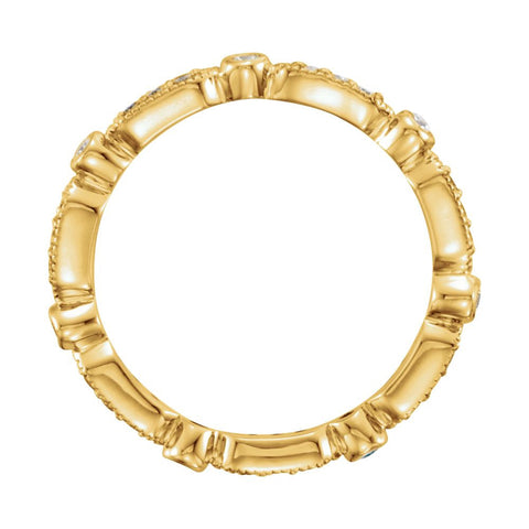 14k Yellow Gold 1/4 CTW Diamond Eternity Band Size 7
