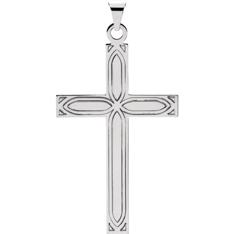 14k White Gold Cross Pendant